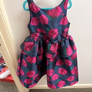 Janie and Jack Navy and Pink Floral Dress